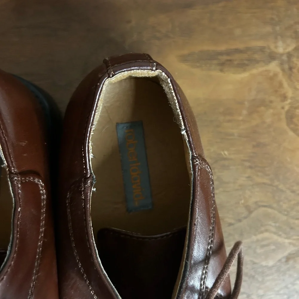 Robert David Brown Leather Boys Shoes, Size 4